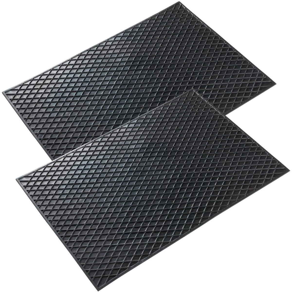 WALSER Universal-Fußmatten, 2x Gummimatte für PKW, 50x70cm — Schutz vor Schmutz, rutschfest, leicht zu reinigen