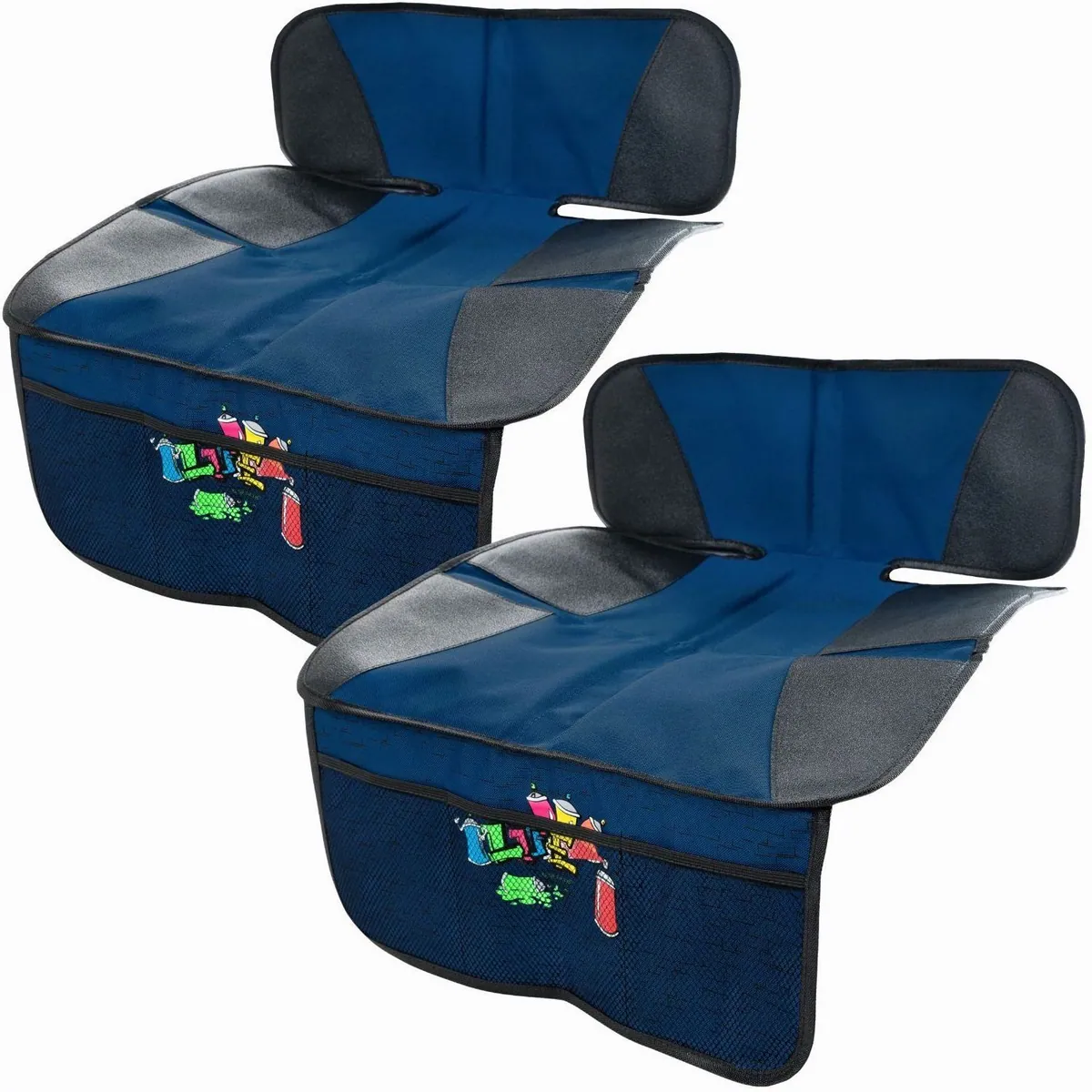 WALSER Kindersitzunterlage, optimaler Schutz, praktische Netztaschen, ISOFIX-kompatibel